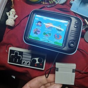 Portable Retro Handheld Game Console in Black and Gray
